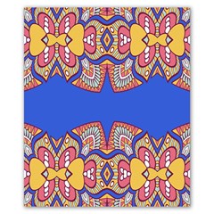 Yellow Red Shapes On A Blue Background                                                      Poster 20  X 24 