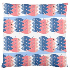 Fish Texture Rosa Blue Sea Large Cushion Case (two Sides)