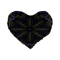 Fractal Mandale Standard 16  Premium Flano Heart Shape Cushions by Sparkle