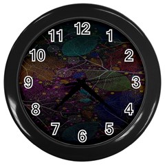 Fractal Leafs Wall Clock (black) by Sparkle