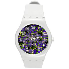 Fractalbubbles Round Plastic Sport Watch (m) by Sparkle