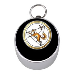 Fox & Sparrow - Logo On Black - By Larenard Mini Silver Compasses by LaRenard