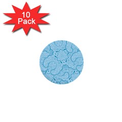 Blue Lines Pattern 1  Mini Buttons (10 Pack)  by designsbymallika