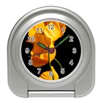 Yellow Poppies Travel Alarm Clock Front