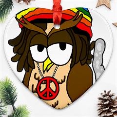  Rainbow Stoner Owl Ornament (heart) by IIPhotographyAndDesigns