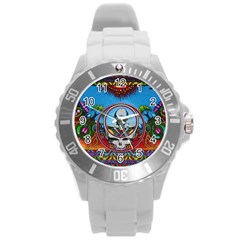 Grateful Dead Wallpapers Round Plastic Sport Watch (l) by Sapixe