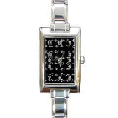 Electrical Symbols Callgraphy Short Run Inverted Rectangle Italian Charm Watch by WetdryvacsLair