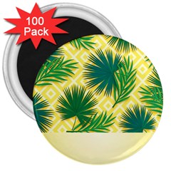 Yellow Tropical Pattern 3  Magnets (100 Pack) by designsbymallika