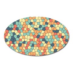 Mosaic Print Yellow Oval Magnet by designsbymallika