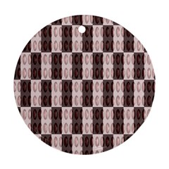 Rosegold Beads Chessboard Round Ornament (two Sides) by Sparkle