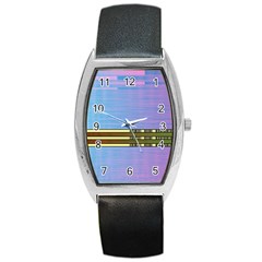 Glitched Vaporwave Hack The Planet Barrel Style Metal Watch by WetdryvacsLair