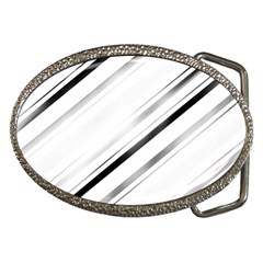 High Contrast Minimalist Black And White Modern Abstract Linear Geometric Style Design Belt Buckles by dflcprintsclothing