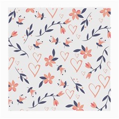 Flowers And Hearts Medium Glasses Cloth (2 Sides) by Sobalvarro