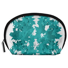 Blue Autumn Maple Leaves Collage, Graphic Design Accessory Pouch (large) by picsaspassion