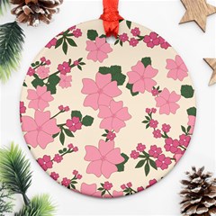 Floral Vintage Flowers Ornament (round) by Dutashop