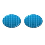 Background Texture Pattern Blue Cufflinks (Oval) Front(Pair)