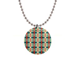 Texture Plaid 1  Button Necklace by Dutashop