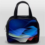 Flower Background Blue Design Classic Handbag (Two Sides) Back