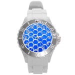 Hexagon Windows Round Plastic Sport Watch (L) Front