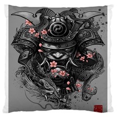 Samurai Oni Mask Large Flano Cushion Case (one Side) by Saga96