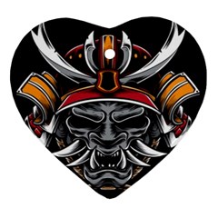 Samurai Oni Mask Ornament (heart) by Saga96