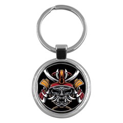 Samurai Oni Mask Key Chain (round) by Saga96