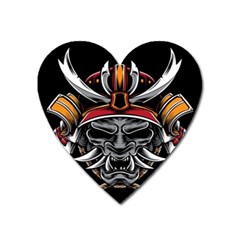 Samurai Oni Mask Heart Magnet by Saga96