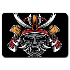 Samurai Oni Mask Large Doormat  by Saga96