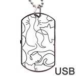 Cats line art  Dog Tag USB Flash (One Side) Front