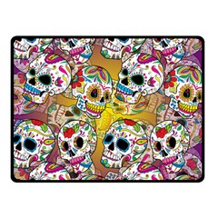 Sugar Skulls Double Sided Fleece Blanket (small)  by ExtraGoodSauce