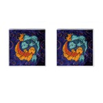 Koi Fish Cufflinks (Square) Front(Pair)