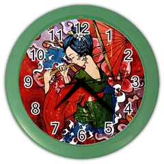 Geisha Geisha Color Wall Clock by ExtraAwesomeSauce