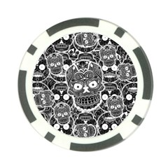 Sugar Skulls Bw Poker Chip Card Guard (10 Pack) by ExtraAwesomeSauce