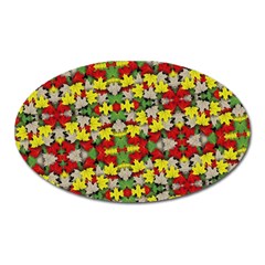 Leaves Pattern Oval Magnet by ExtraAwesomeSauce