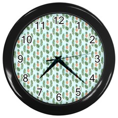 Summer Pattern Wall Clock (black) by ExtraAwesomeSauce