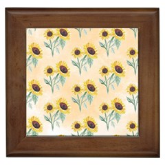 Sunflowers Pattern Framed Tile by ExtraAwesomeSauce