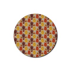 Sea Turtle Sea Life Pattern Rubber Coaster (round)  by Dutashop