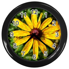 Sunflower Painting Wall Clock (black) by ExtraGoodSauce