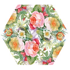 Garden Flowers Wooden Puzzle Hexagon by goljakoff