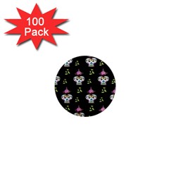 Skull Pattern 1  Mini Magnets (100 Pack)  by Sparkle