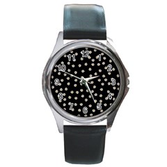 Pattern Marguerites Round Metal Watch by kcreatif