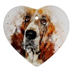 Dog paint Heart Ornament (Two Sides) Front