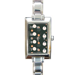 Black Peach White  Rectangle Italian Charm Watch by Sobalvarro