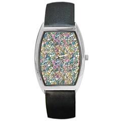 Multicolored Watercolor Stones Barrel Style Metal Watch by SychEva