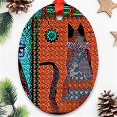 Cats Oval Ornament (two Sides) by LW41021