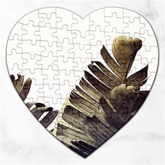 Vintage Banana Leaves Jigsaw Puzzle (heart) by goljakoff