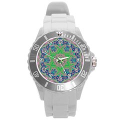 Spring Flower3 Round Plastic Sport Watch (l) by LW323