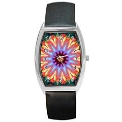 Passion Flower Barrel Style Metal Watch by LW323