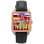 Forrest Sunset Rose Gold Leather Watch  Front