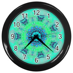 Blue Green  Twist Wall Clock (black) by LW323